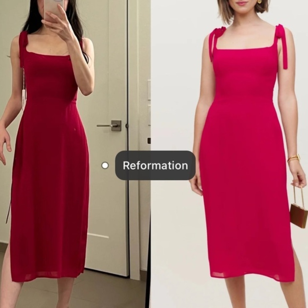Reformation Besse Dress Rhubarb